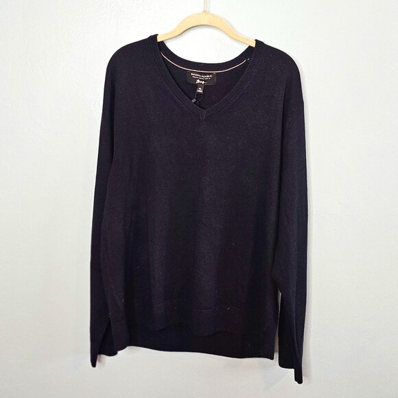 Banana Republic Merino V-Neck Navy Sweater, XXL - Picture 2 of 8